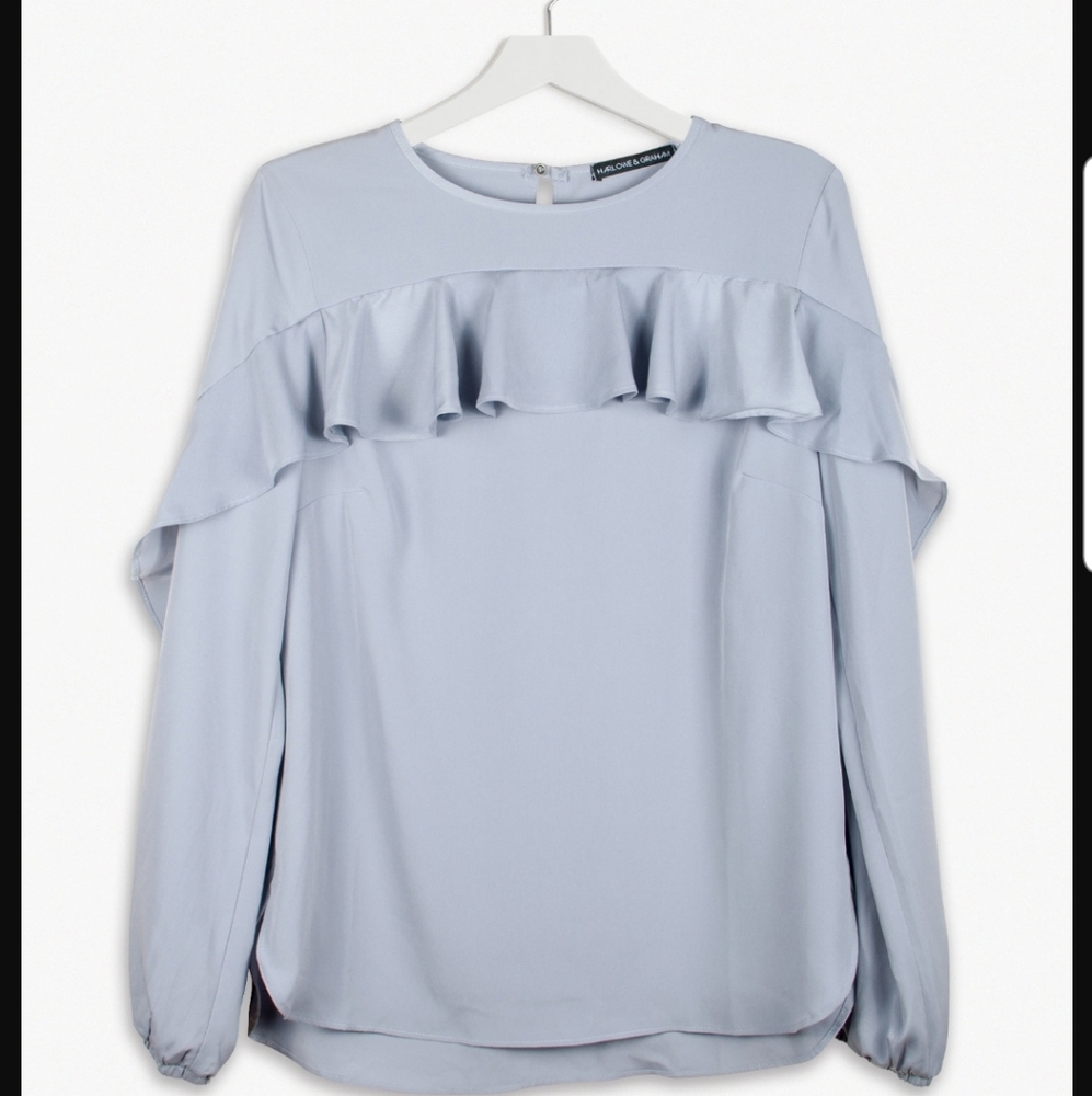 Grey Long Sleeve Blouse